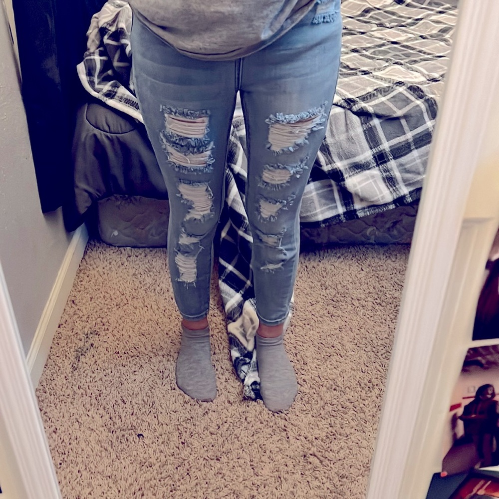 Super high-rise ankle jeggings